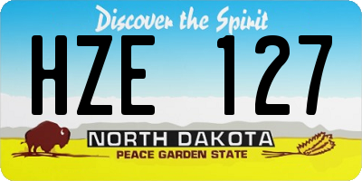 ND license plate HZE127