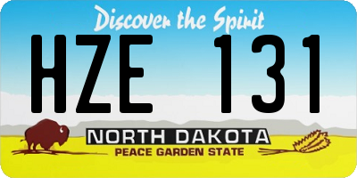 ND license plate HZE131