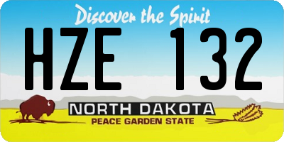 ND license plate HZE132