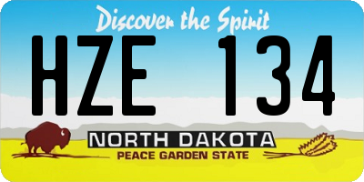 ND license plate HZE134