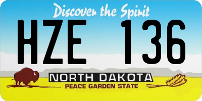 ND license plate HZE136