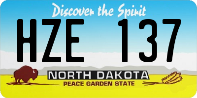 ND license plate HZE137