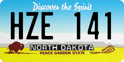 ND license plate HZE141