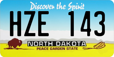 ND license plate HZE143