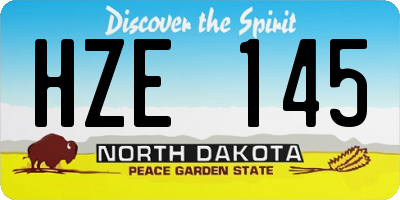 ND license plate HZE145