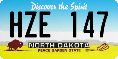 ND license plate HZE147