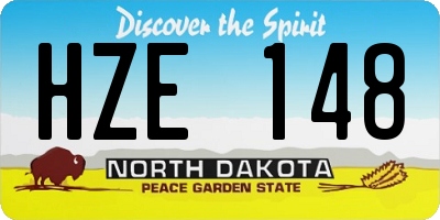 ND license plate HZE148