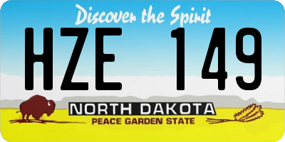 ND license plate HZE149