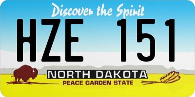 ND license plate HZE151
