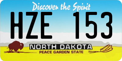 ND license plate HZE153