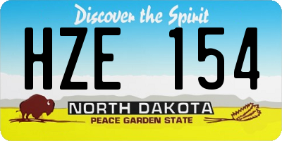 ND license plate HZE154