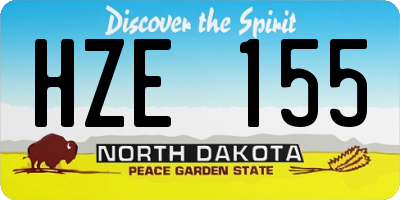 ND license plate HZE155