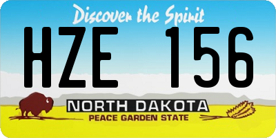 ND license plate HZE156