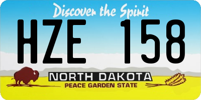 ND license plate HZE158