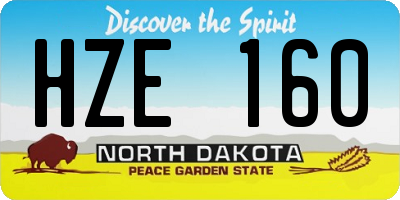 ND license plate HZE160