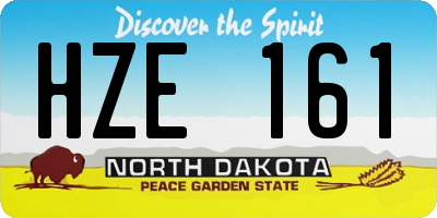 ND license plate HZE161