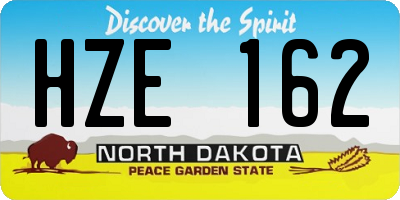 ND license plate HZE162