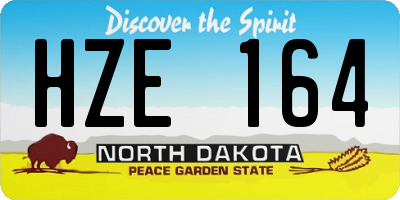ND license plate HZE164