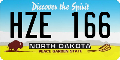 ND license plate HZE166
