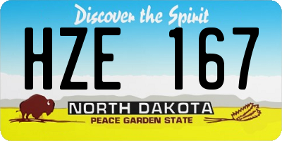 ND license plate HZE167