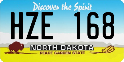 ND license plate HZE168