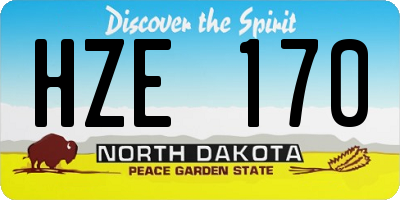 ND license plate HZE170