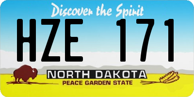 ND license plate HZE171