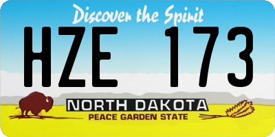 ND license plate HZE173