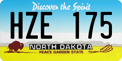 ND license plate HZE175