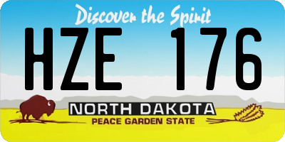 ND license plate HZE176