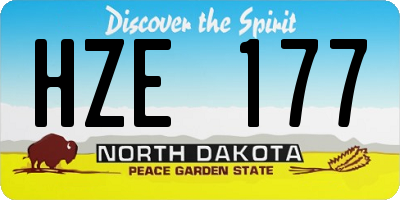 ND license plate HZE177