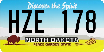 ND license plate HZE178