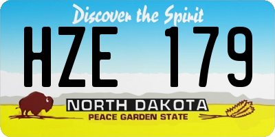 ND license plate HZE179