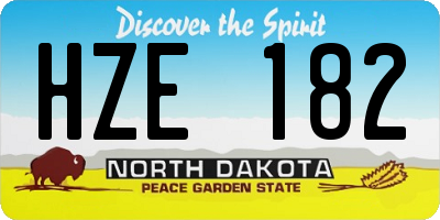 ND license plate HZE182