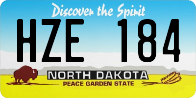 ND license plate HZE184