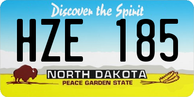 ND license plate HZE185