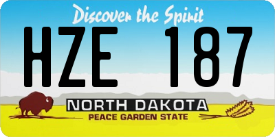 ND license plate HZE187