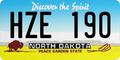 ND license plate HZE190