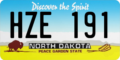 ND license plate HZE191