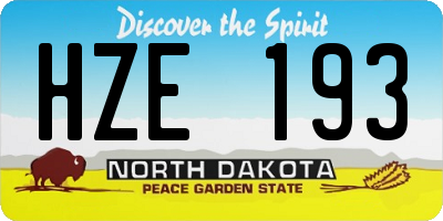 ND license plate HZE193