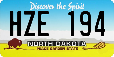 ND license plate HZE194