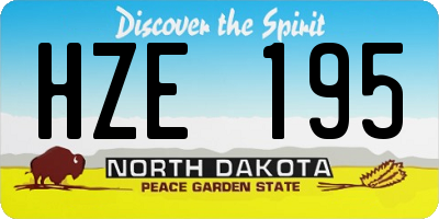 ND license plate HZE195
