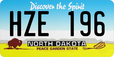 ND license plate HZE196