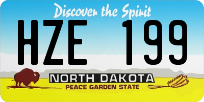 ND license plate HZE199