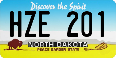 ND license plate HZE201