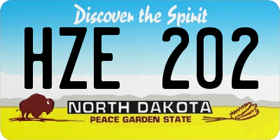 ND license plate HZE202