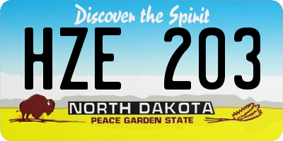 ND license plate HZE203