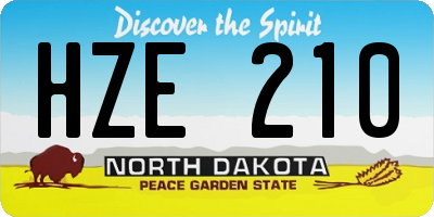 ND license plate HZE210