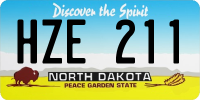 ND license plate HZE211