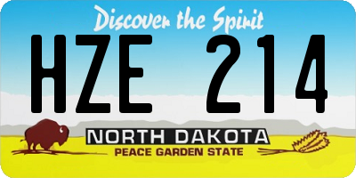 ND license plate HZE214